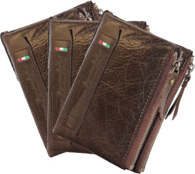 

POLLSTAR Men Brown Genuine Leather Wallet(4 Card Slots)