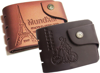 

Mundkar Boys Tan, Black Artificial Leather Wallet(5 Card Slots), Multi