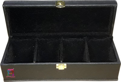 Atorakushon 4 Slot Watch bracelets Belt Storage Organizer Box Bracelet Chain Payel Holder Jewellery Vanity Display Case Leatherette Watch Box(Black, Holds 4 Watches)   Watches  (Atorakushon)