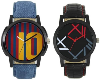 FASHION POOL GENTS & G rty HAVING BLUE & BLACK LEATHER BELT WATCH FOR FESTIVAL Watch  - For Boys   Watches  (FASHION POOL)