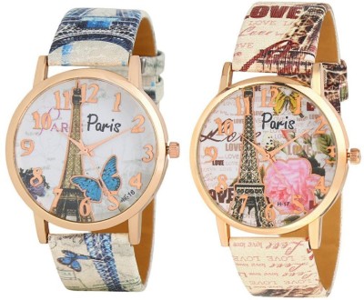 Swan T 0035 S - PARIS BLUE BUTTERFLY & PINK ROSE COMBO FOR WOMAN Watch  - For Women   Watches  (Swan)