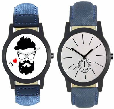 FASHION POOL FOXTER MENS & GENTS FAST SELLING FASTRACK ROUND ANALOG DIAL WATCH WITH VIRAT KOHLI BEARD SPECIAL DIAL GRAPHICS COMBO WITH PEARL WHITE VINTAGE DIAL GRAPHICS WATCH Watch  - For Men   Watches  (FASHION POOL)