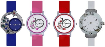 Maan international Combo 4 Love Girls For Best Gift Multicolor Dial Analogue Watch  - For Women   Watches  (Maan International)