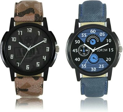victance multicolor dial and leather belt stylist analogue watch for boys and men Watch  - For Men   Watches  (victance)