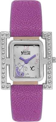 Youth Club LSQDM-153PP NEW STUDDED SQUARE COLLECTION Watch  - For Girls   Watches  (Youth Club)