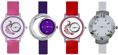Talgo New Arrival Festive Season Special RR301PKRD280PL239WH New Latest Collection For Beautiful Designer Branded DialMore Pink Red Rubber Strep & white RoundDial-301 Purple Rubber Strep & Purple Round Dial-280 Flower White Round Dial & White Rubber Strep-239 Awesome Looks Best Offer RR301PKRD280PL2   Watches  (Talgo)