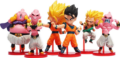 

Toy Mela 6pcs/set Japanese Anime DBZ Dragon Ball Z Majin Buu Gotenks Saiyan Son Goku Gohan PVC Action Figures Collectible Toys(Multicolor)