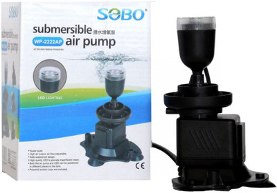 

Sobo Submersible (WP-2222AP) Air Pump With LED Lighting | Super Quiet | High Air Output, Air Flow Adjustable | Safe Waterproof Design Air Aquarium Pump(232 cm)