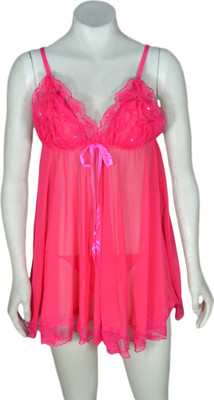 

Lady Heart Embellished Babydoll, Pink