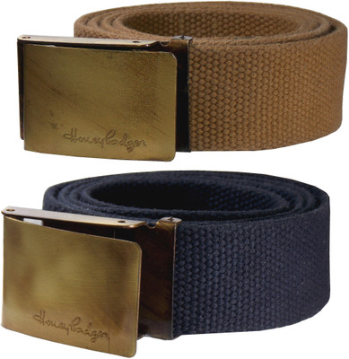 

Honey Badger Men & Women Casual Khaki, Blue Canvas Belt, Combonykh007_36