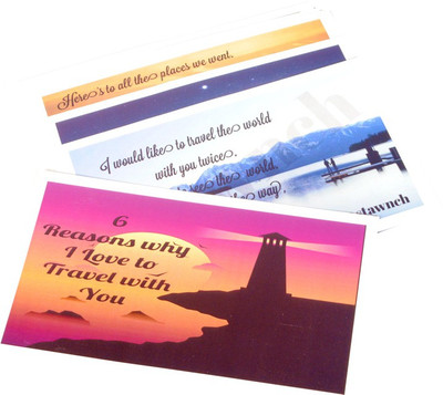 

STAWNCH 6 REASONS WHY I LOVE TO TRAVEL WITH YOU VALENTINE GREETIND CARDS[SET OF 6 CARDS SIZE 6" X 3.5"] Greeting Card(Multicolor, Pack of 4)