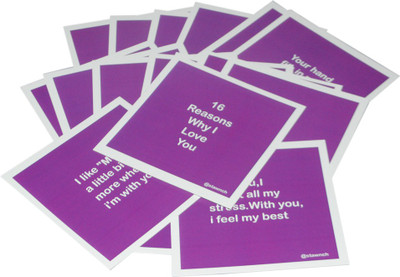 

STAWNCH STAWNCH 16 REASONS WHY I LOVE YOU [SET OF 16 CARDS SIZE 4/4] Greeting Card(Purple, Pack of 1)