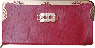 

Haryana Craft Casual Red Clutch