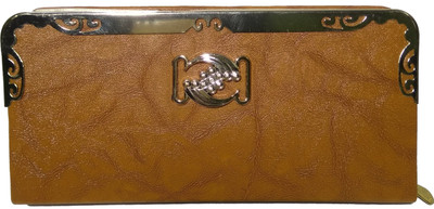 

AZED Collections Party Brown Clutch