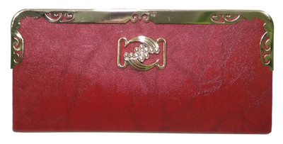 

AZED Collections Party Maroon Clutch