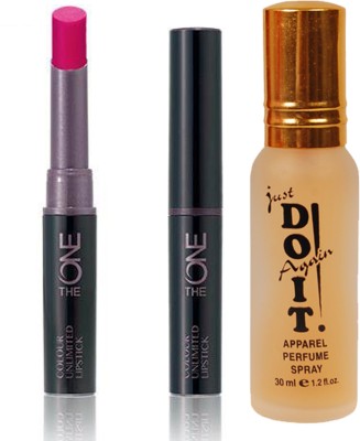 

Oriflame Sweden The ONE Colour Unlimited Lipstick 1.7g (Fuchsia Excess - 30574) With Just Do It Perfume 30ml(Set of 2)