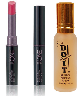 

Oriflame Sweden The ONE Colour Unlimited Lipstick 1.7g (Pink Unlimited - 30573) With Just Do It Perfume 30ml(Set of 2)