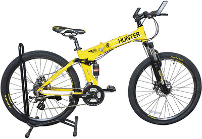 

Phoenix Hunter 2.0 24 Speed Unisex Folding Bicycle, M Yellow 26 T Mountain/Hardtail Cycle(24 Gear, Yellow)
