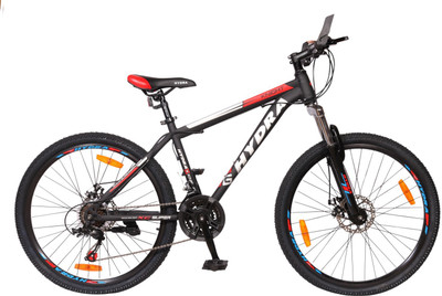 

HYDRA Knight Dual Disc Bike For Adults Black 26 T Mountain/Hardtail Cycle(21 Gear, Black, Red)