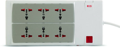 

GM 3059 G Power 6+1 Spike Guard (with Master Switch, Indicator, Safety Shutter, International Sockets and Surge Protector) 10 A Three Pin Socket