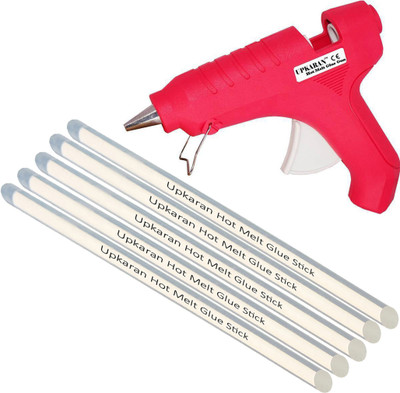 

Upkaran Hot Melt Glue Gun kit 40 Watt With 5 Glue Sticks For Quick Repairs, Paper & Cloth High-Tech Professional Electronic Standard Temperature Corded Glue Gun(11 mm)