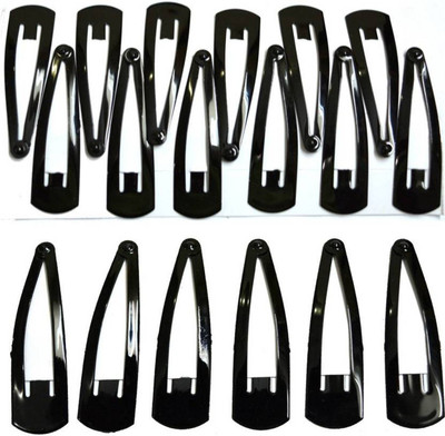 

KashQueen Regular Metallic Tic Tac Clip (Black) Hair Pin(Black)