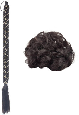 

KashQueen Stone Hair Parandi with Juda Hair Extenshion for Festives Braid Extension(Brown)