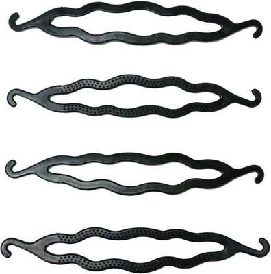 

KashQueen Set of 4 Bun Maker Clips/Bun Sticks (Black) Hair Accessory Set(Black)
