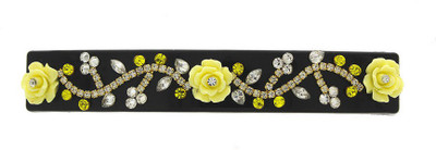 Anuradha Art Jewellery Back Pin Back Pin(Yellow, Black)