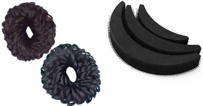 

KashQueen 3 Puff Maker with 2 Fashion Juda for Womens Hair Accessory Set(Black, Brown)