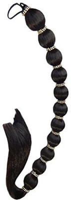 

KashQueen Solitaire Zircon Studded Party Wear Indian Choti Hair Extension For Women Braid Extension(Black)