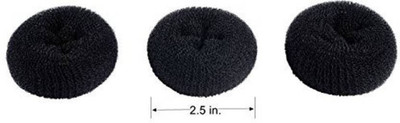 

KashQueen 3 Pieces Extra Small Size Kids/Children Hair Bun Donut Maker, for Short and Thin Hairs Hair Accessory Set(Black)