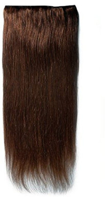 

Confidence Clip On 100grams Real Human Extensions 1 pcs with 5 Clips Instant Volume And Thickness Straight (30 inch, Medium Brown) Hair Extension