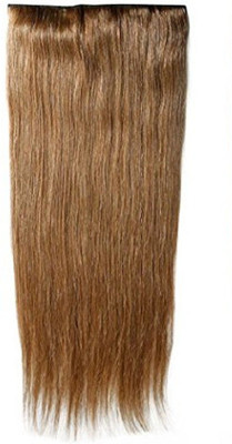 

Confidence Clip On 100grams Real Human Extensions 1 pcs with 5 Clips Instant Volume And Thickness Straight (20 inch, Light Brown) Hair Extension