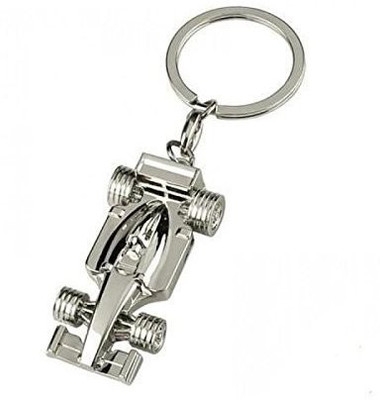 

Universal 3D Pemium Formula One Car Shape Silver Metallic Key Chain