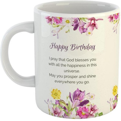 GiftOwl Best Birthday To My Son Ceramic Coffee for Friend, Girlfriend & BoyFriend Glossy Finish With Vibrant Print Ceramic Coffee Mug(350 ml)
