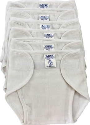 

Kidoyzz New Born Washable & Reusable Diaper/Langot/6 Nappy Set KD_NP_18, White