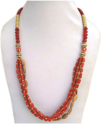 Galz4ever Party wear Multi strand glass bead Beads Gold-plated Plated Alloy Necklace Flipkart