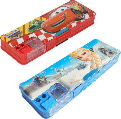 

Aarvi Frozen,Cars Character Print Art Plastic Pencil Boxes(Set of 2, Multicolor)