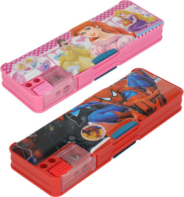 

Aarvi Princess,Spiderman Character Print Art Plastic Pencil Boxes(Set of 2, Multicolor)