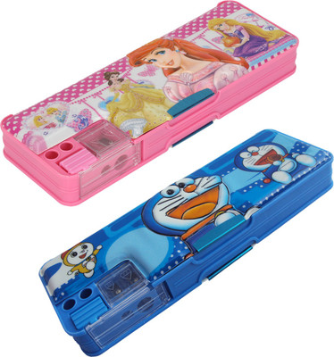 

Aarvi Princess,Doraemon Character Print Art Plastic Pencil Boxes(Set of 2, Multicolor)