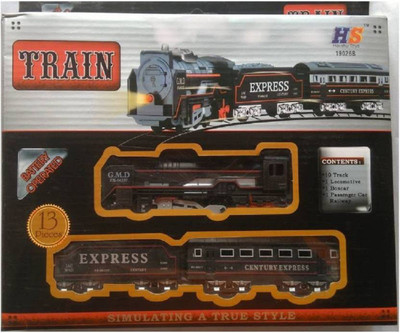 

K Dudes Train Set With Round Track Battery Operated with Head Light DUDE-13(Black)