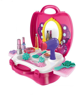 

Kingwell Makeup For Girls Pretend Play Dress up Toy Kit , 21 Pieces Beauty Salon Toys Make-up Box Full Funny Of Best Gift Set for Little Girls