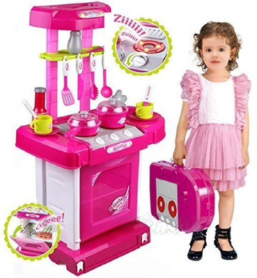 

M-Alive Big Pretend Play Doll House Kitchen Set With Sound and Flame Light Realistic Complete Equipment Play and learning toy(Multicolor)