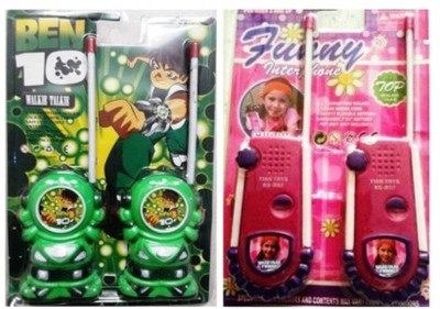 

Mahvi Toys Combo of Cartoon & Princess Walkie talkie set for kids