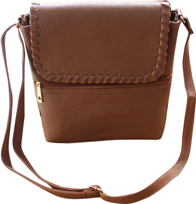 HD Girls Casual Brown PU Sling Bag