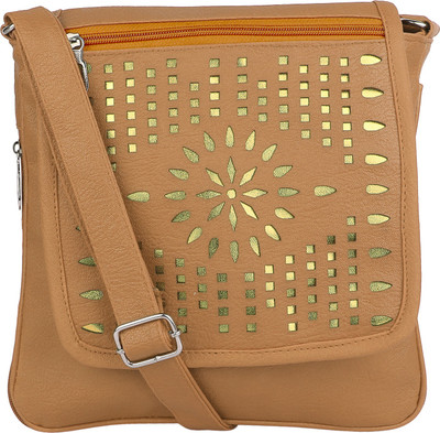 

DIVYANSH COLLECTION Women Casual Beige PU Sling Bag