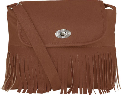 DN DEALS Women Casual Brown PU Sling Bag