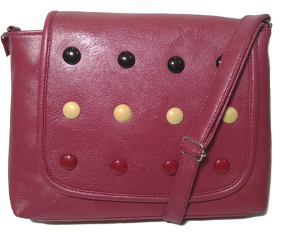 

AZED Collections Women Casual Maroon PU Sling Bag