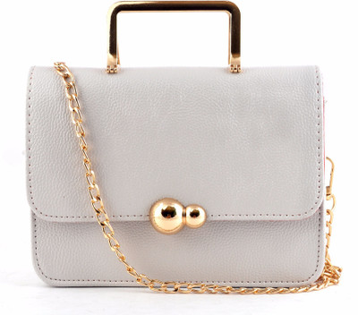 

Urbantra Women Evening/Party Grey Leatherette Sling Bag
